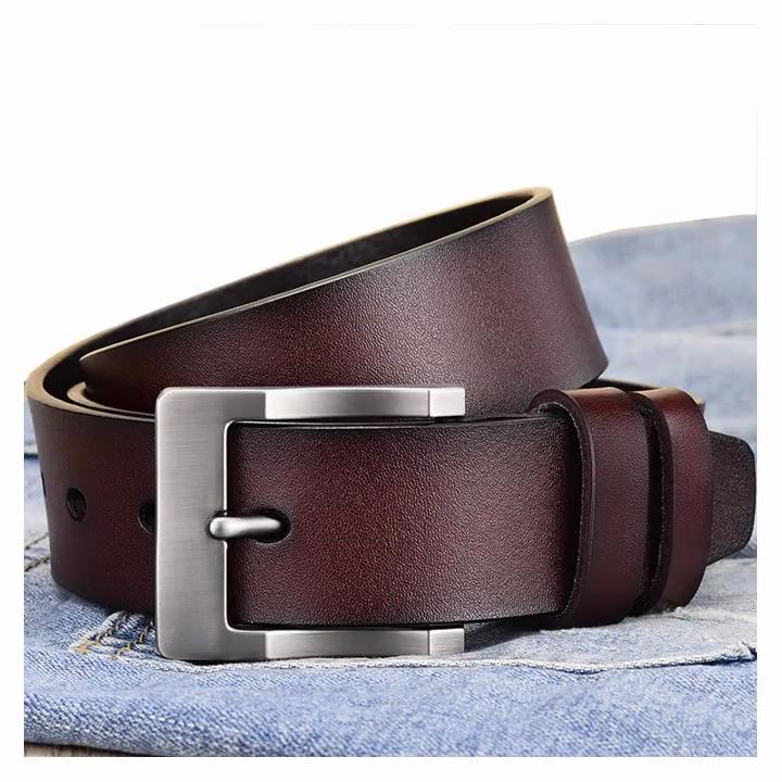 Men's Genuine Leather Pin Buckle Belt High-end Fashion New Jeans Belt Simple Casual Belt