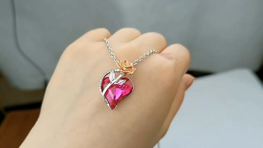 Ожерелье с подвеской в ​​виде розы в форме сердца, женский ювелирный подарок