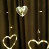 Светодиодные занавески с сердечками, гирлянды, рождественские гирлянды, гирлянды, 8 режимов, вечерние на день Святого Валентина, домашняя свадьба, новогодние украшения