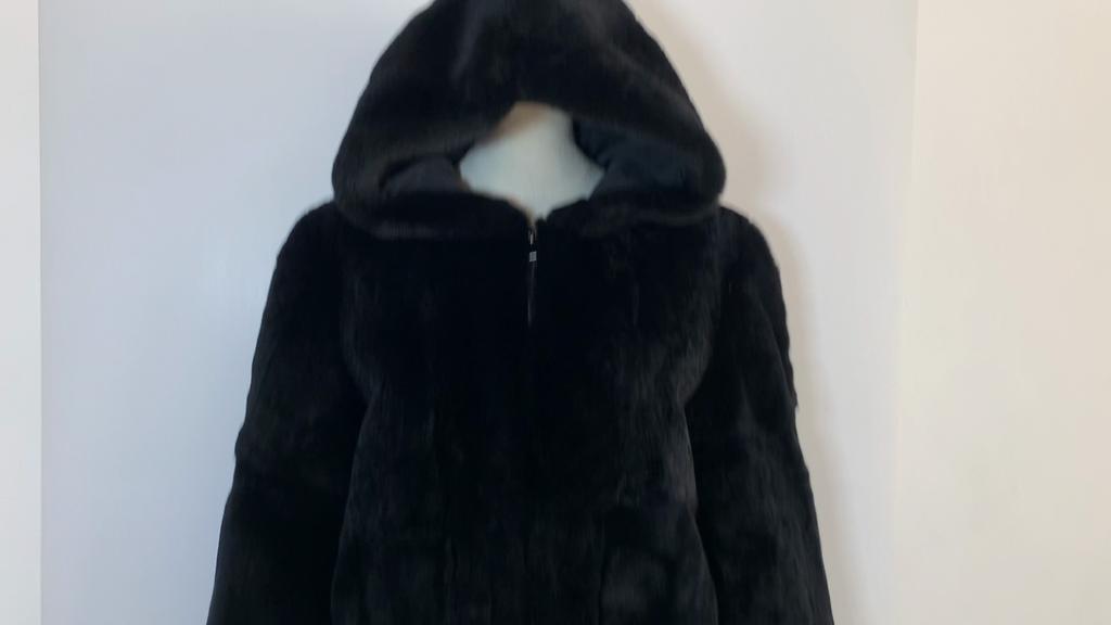 Женское пальто с капюшоном из натурального меха кролика Рекс, натуральная толстая куртка из меха кролика Рекс, женская теплая куртка из 100% натурального меха кролика Рекс