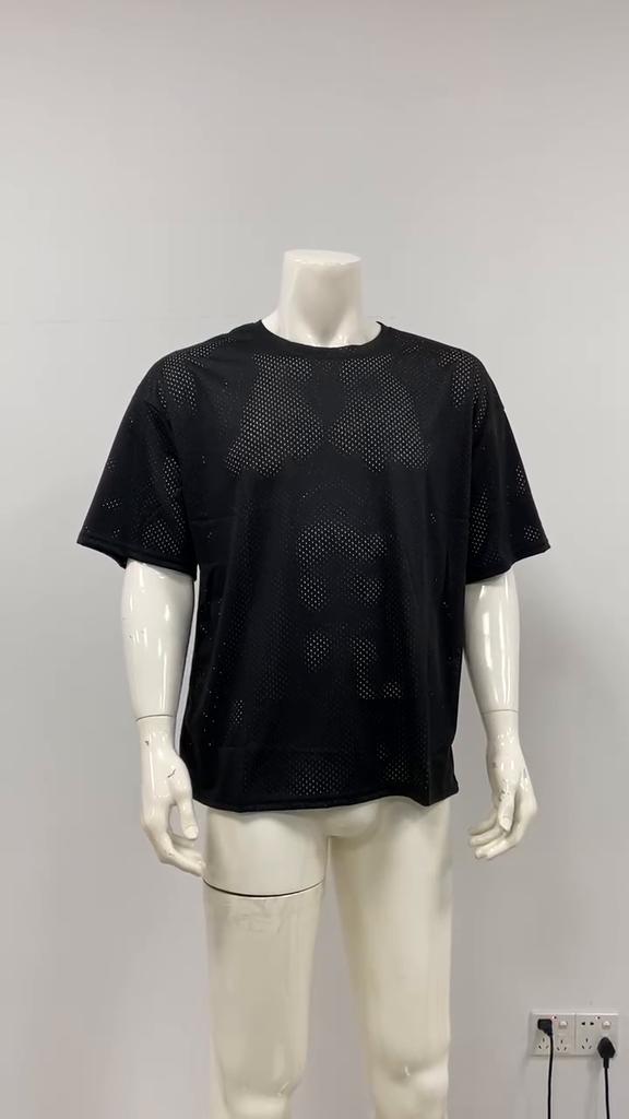 Muscleguys Comfortable Sportwear Summer Mesh Breathable Short-sleeved Men's Thin Bodybuilding T-shirt Cool Quickly-dry Tops