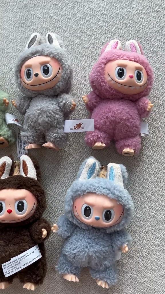 Car Plush Ornament Anime Figure Labubu 1.0 Monster Vinyl Blind Box Series Heartbeat Macaron Doll Kids Gift Birthday Toy Air Outlet Ornament