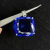 Lab-Created Blue Topaz Pendant 94 ct 925 Sterling Silver Cushion Cut Gemstone Jewelry Gift