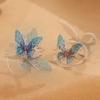 Синие серьги-клипсы в виде бабочек из перегородчатой эмали для женщин, элегантные легкие модные аксессуары