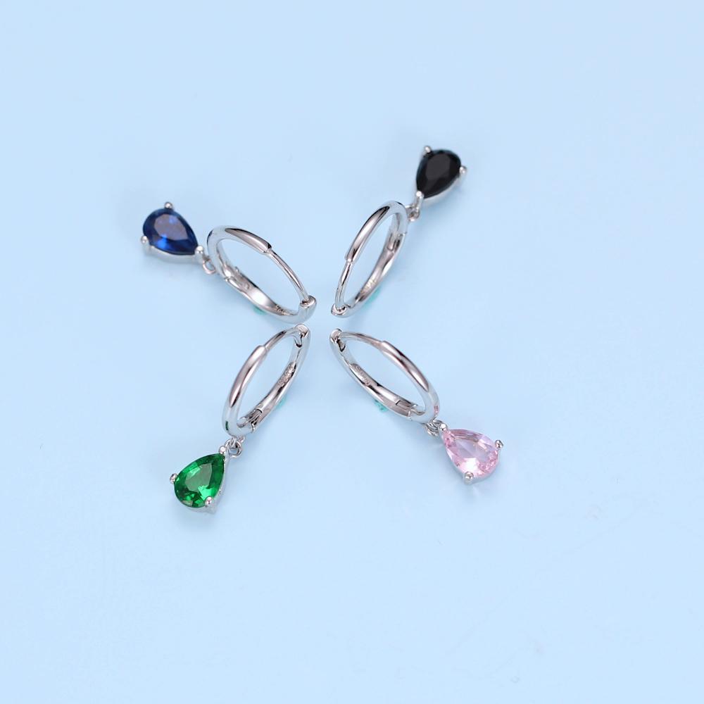 BAMOER 925 Sterling Silver Hypoallergenic Water Drop Ear Buckles for Women Delicate Jewelry