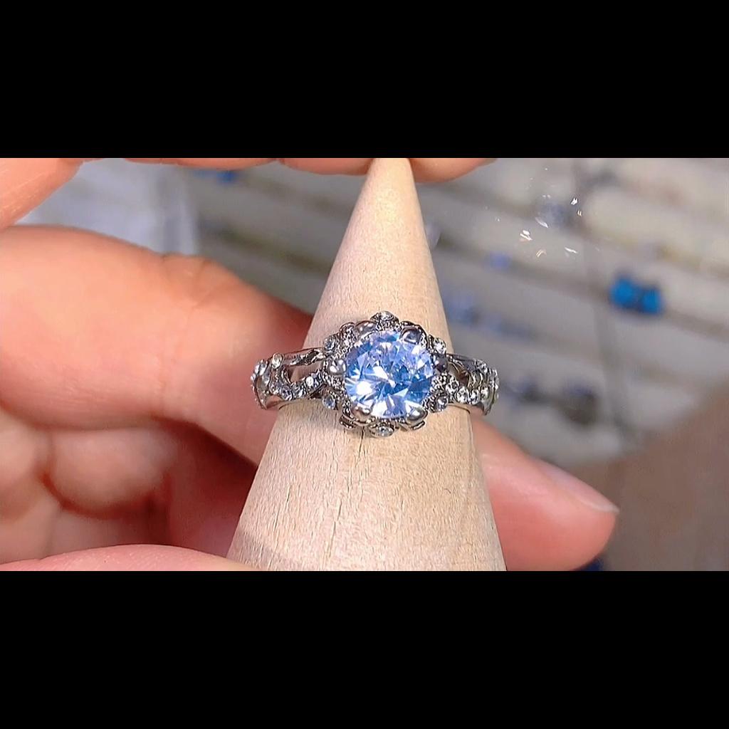 Модное элегантное ослепительное кольцо с цветком для женщин, классическое кольцо с цирконием на годовщину, свадебные обручальные кольца с изящными кристаллами