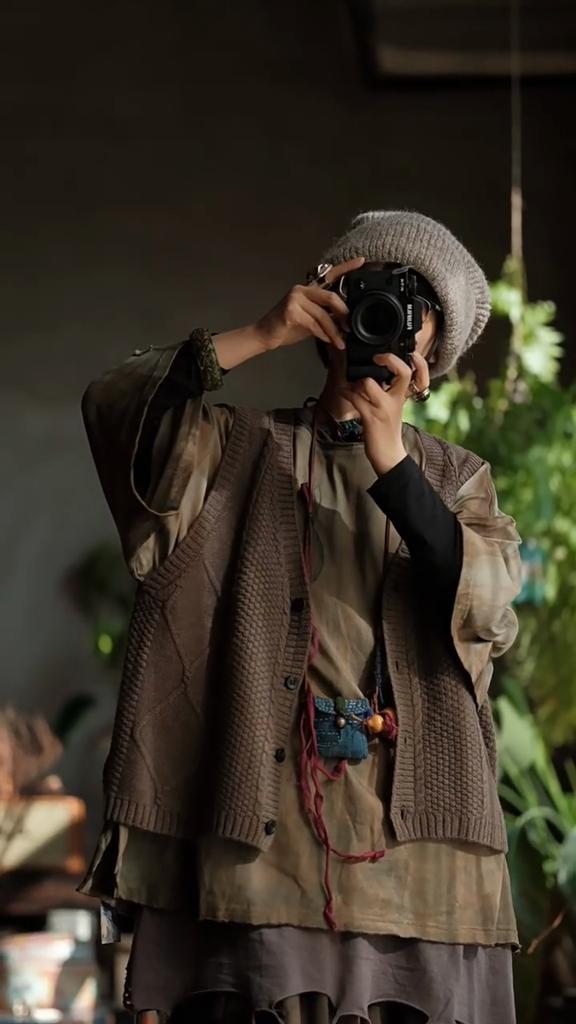 Johnature Женские вязаные однотонные пуговицовые весенние безрукавки кофейного цвета мягкие винтажные свитера пальто