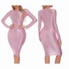 Women Oil-shiny Smooth Pencil Bodycon Dress Hip Wrap Miniskrt for Club Dating Disco Music Rave Party Costume Sexy Nightwear