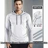 Men's Long Sleeve Hooded Fitness Pullover Moisture Wicking Quick Dry Athletic Gym Training Top,