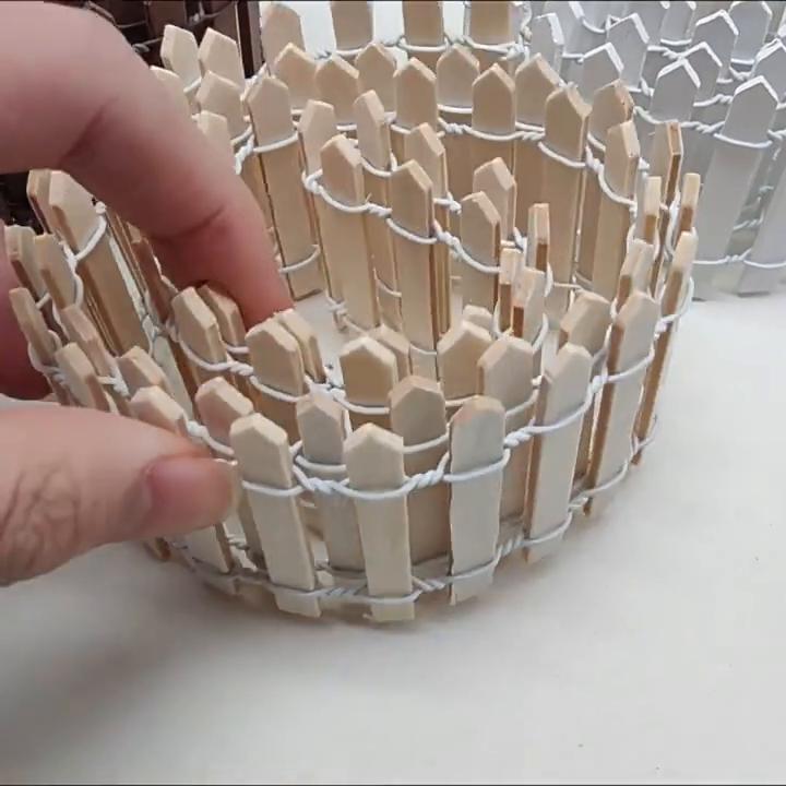 Мини-забор для сада и украшение в виде бонсай Сказочный садовый забор Деревянное украшение, проект по рукоделию своими руками Мини-заборчик