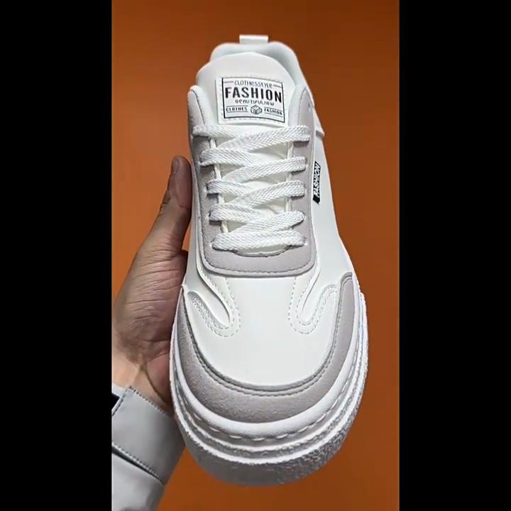Спортивные повседневные туфли с толстой подошвой, мужские кожаные туфли Hundred Student Tide Shoes, мужские маленькие белые туфли