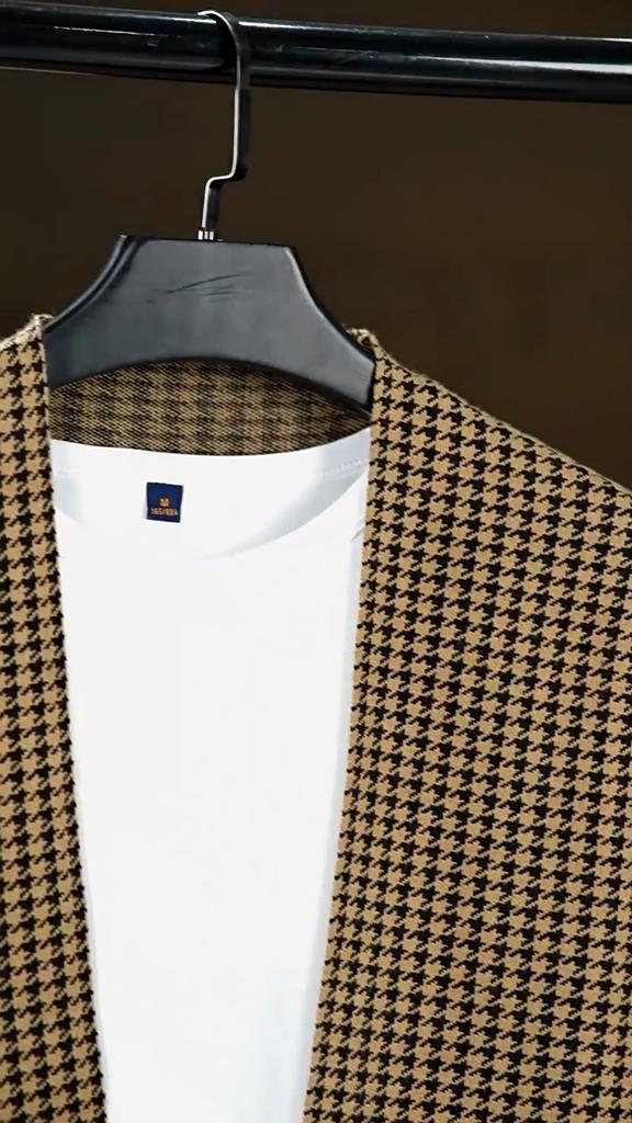 Cozy Up Knitted Cardigan Long Sleeve V Neck Single Breasted Houndstooth Loose Casual Button Down Jumper Sweater