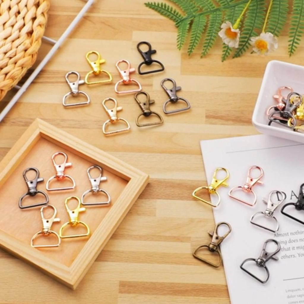 10pcs Swivel Clasp Lanyard Snap Hooks Keychain Clip Hook Metal Lobster Claw Clasps for Lanyard Key Rings Crafting Purse