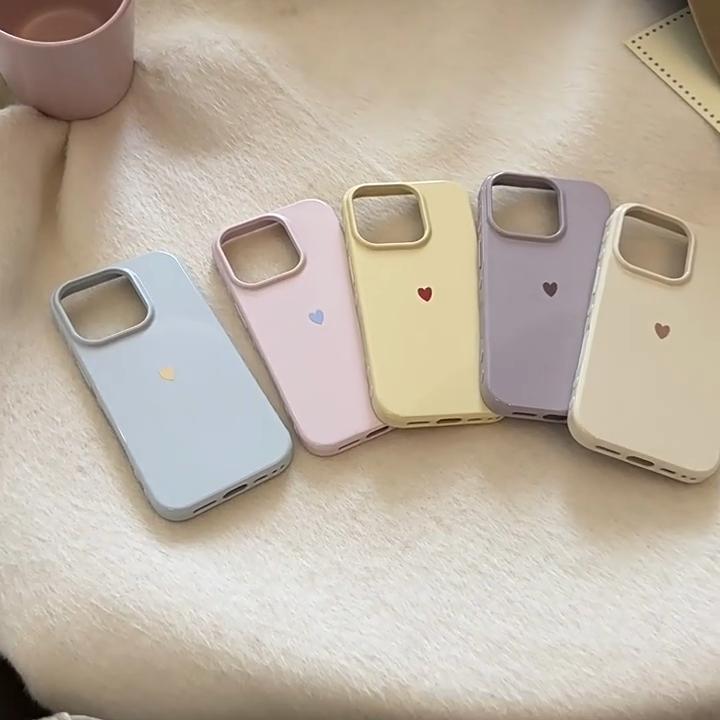 Простой красный чехол для телефона в виде сердца из мягкого ТПУ для iPhone 17 Air 16 14 13 12 11 Pro Max 7 8 Plus Чехол для iPhone 16E 15 Pro Чехлы