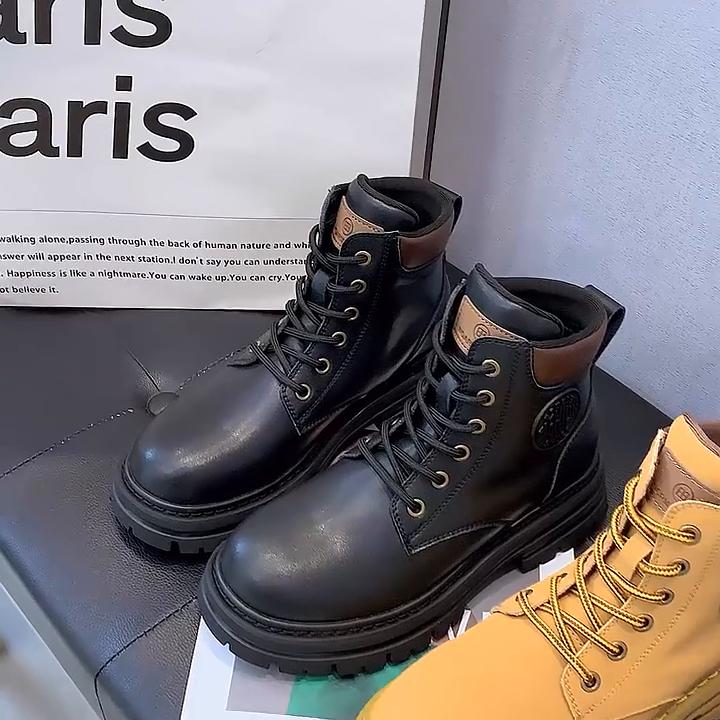 Сапоги из ревеня, пара обуви для улицы, короткие сапоги с толстой подошвой и высоким верхом, модные сапоги для женщин