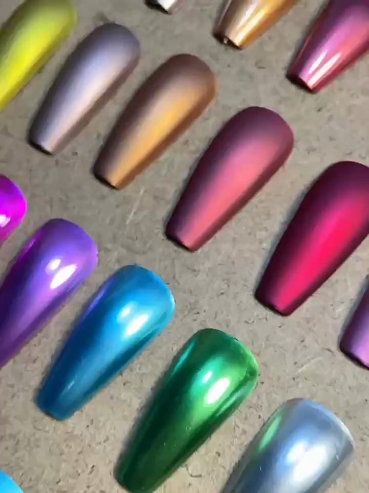 Metallic Mirror Effect Pro Chrome Finish Nail Polish Set No Light Cure Required Fast-Drying High-Shine DIY Manicure