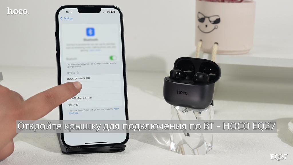 Hoco EQ27: Наушники Bluetooth 5.4 с AI-переводом, шумоподавлением и временем работы 28 часов, ANC&ENC