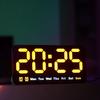 Настенные часы с большим экраном для гостиной, цифровые часы с голосовым управлением, повтором температуры, отображение даты, USB 12/24H, настольные светодиодные часы