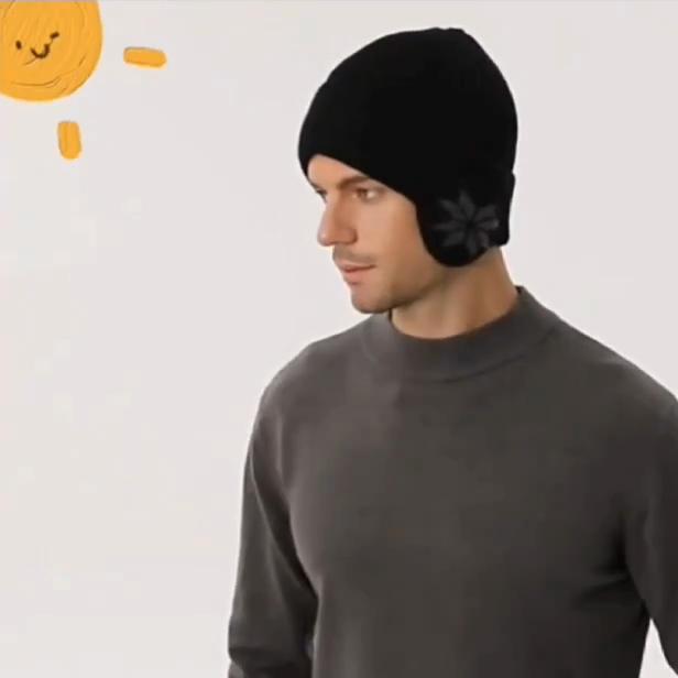 Мужская и женская толстая флисовая вязаная зимняя шапка - дизайн со снежинками, версия смешанных цветов, теплая защита ушей