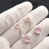 Morganite Gemstone 925 Stamped Silver Jewelry Drop/Dangle Earrings 1.84" For Her CZE-9-7