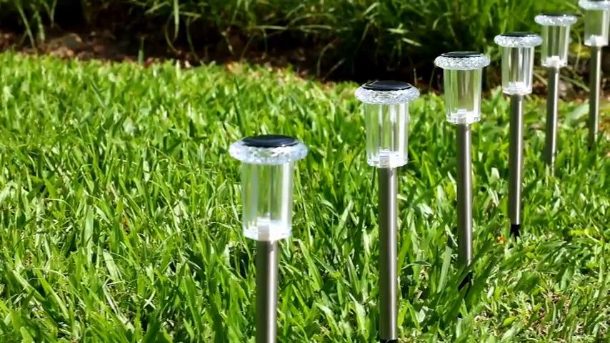 Solar Lights Outdoor Pathway Lights LED Waterproof Acrylic Lamp Head Stainless Steel Stake for Yard Garden Landscape Path Walkway Driveway Patio Lawn