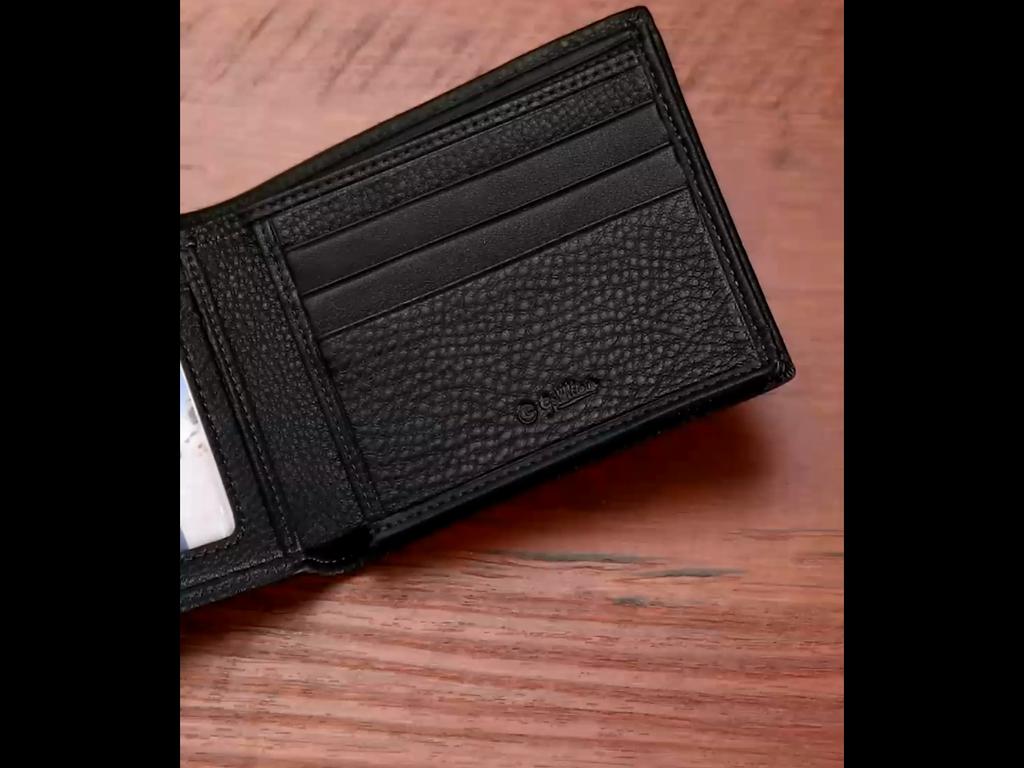 Goldlion Men's Wallet, Horizontal Style, Card Holder, Leather Wallet, Black