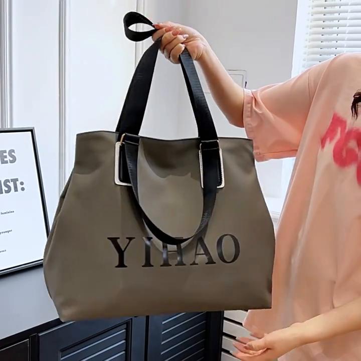 Большая емкость повседневная водонепроницаемая нейлоновая сумка-тоут модный дизайн простая сумка через плечо для женщин