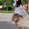 Yogodlns Соломенная сумка ручной работы из ротанга в форме полумесяца, пляжная сумка большой вместимости, женская летняя ажурная сумка через плечо