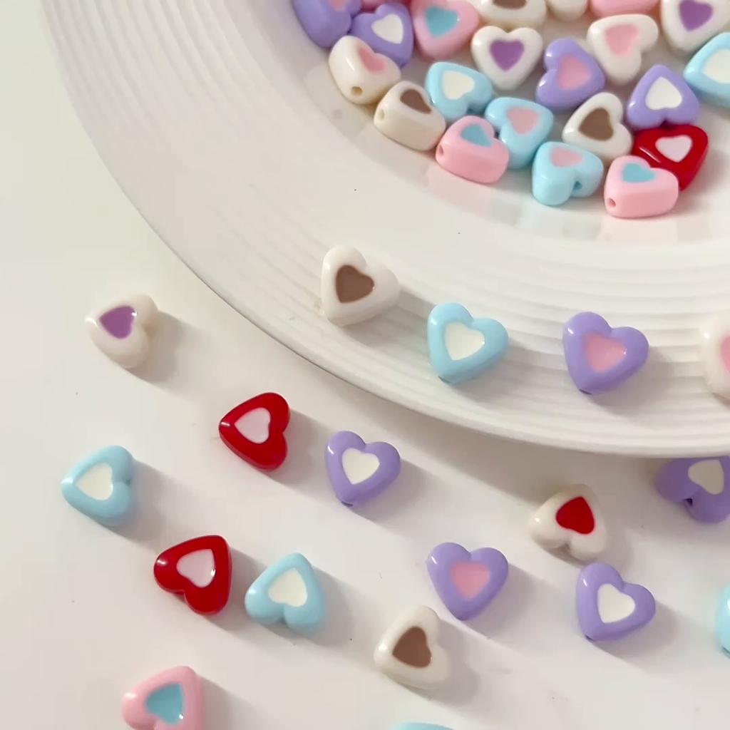 Acrylic Oil Drop Dual Color Small Love Beads for DIY Necklace Bracelet Earring Jewelry Making