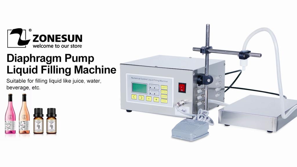 ZONESUN ZS-DP641W Semi Automatic Weighing filler Liquor Beverage Perfume Juice Machine Food Grade Diaphragm Pump Bottle Filler