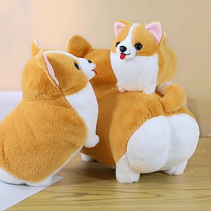 Очаровательная плюшевая игрушка собака корги, милый аксессуар для автомобиля, подушка для обнимания, подарок для детей и друзей