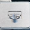 Vinregem 100% Стерлинговое Серебро 925 пробы, сверкающее круглой огранки, 8 мм, 2CT, 3EX VVS1, цвет D, настоящий муассанит с бриллиантами, женское кольцо, свадебное обручальное ювелирное изделие
