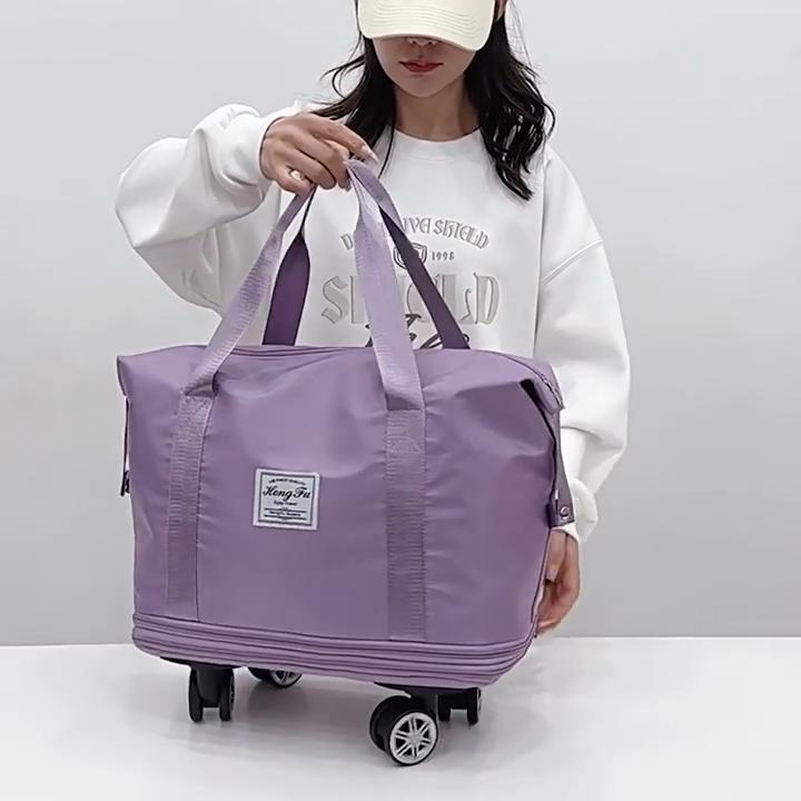 Складные сумки на колесиках, легкая комиссионная сумка, портативная большая вместительная сумка из ткани Оксфорд, разделительная сумка для сухой и влажной уличной йоги
