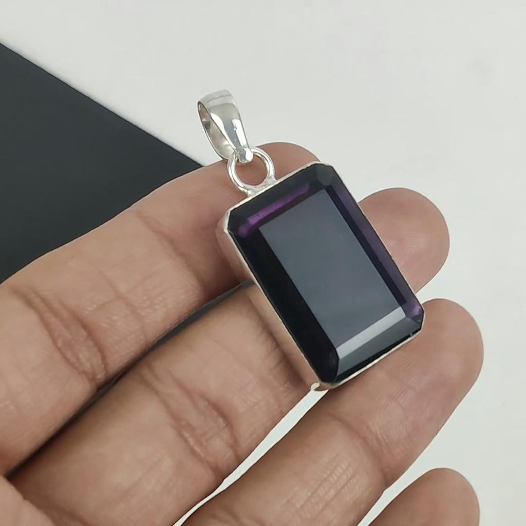 Красивый кулон с аметистовым камнем, серебро 925 пробы — дизайн ручной работы, повседневные украшения, уникальные кулоны с аметистом, подарки для вечеринок