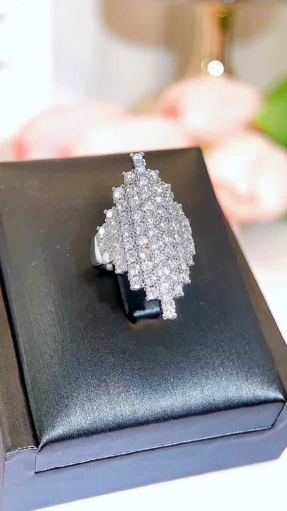 CMM импортное европейское модное блестящее квадратное циркониевое темпераментное свадебное вечернее женское открывающееся регулируемое кольцо