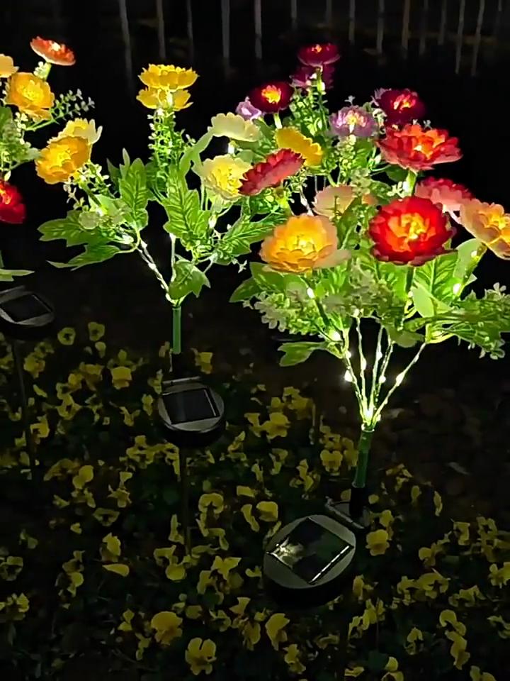 Снежный цветок лотоса газонная лампа для наружного сада, двора, улицы, патио, декоративные цветы, солнечный свет