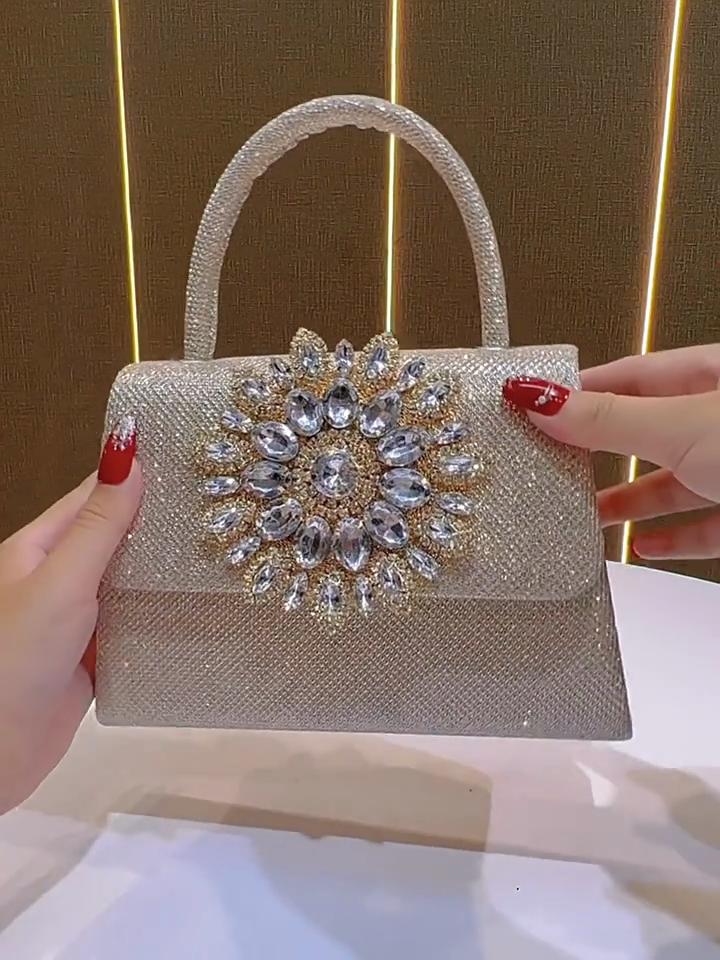 Новая Модная Женская Сумка, Винтажная Квадратная Сумка на Цепочке со Стразами, Алмазная Сумка-Клатч, Сумка Через Плечо, Вечерняя Сумка