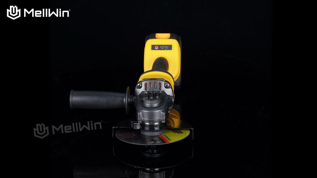 MELLWIN Аккумуляторная угловая шлифмашина 3000 Вт с бесщеточным двигателем и двумя аккумуляторами 18 В