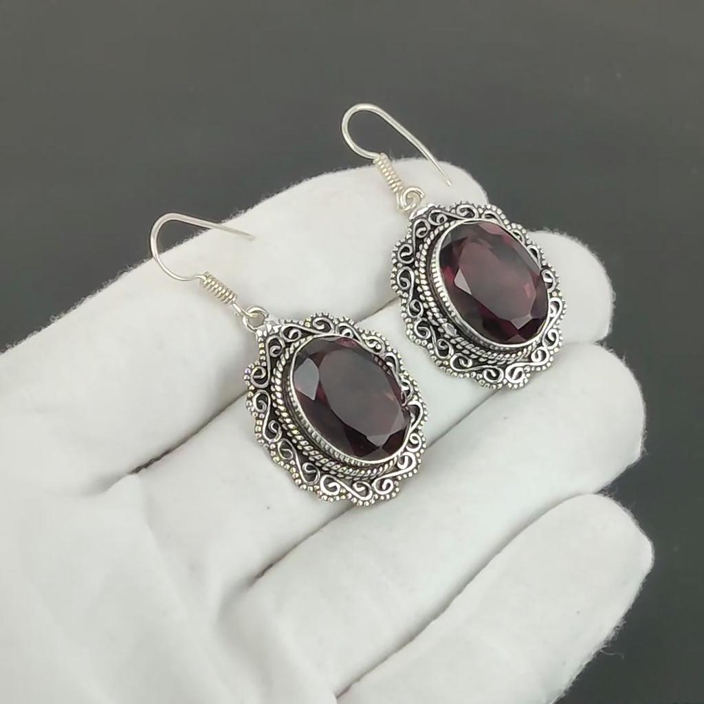 Серьги с розовым аметистом, Серьги из стерлингового серебра 925 пробы, Серебряные серьги в подарок, Длинные серьги-подвески с розовым аметистом для подарка на помолвку