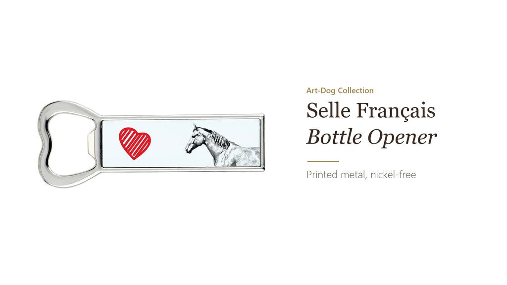 Selle Francais – Bottle opener with a horse, personalized fridge magnet bottle opener | Art-Dog