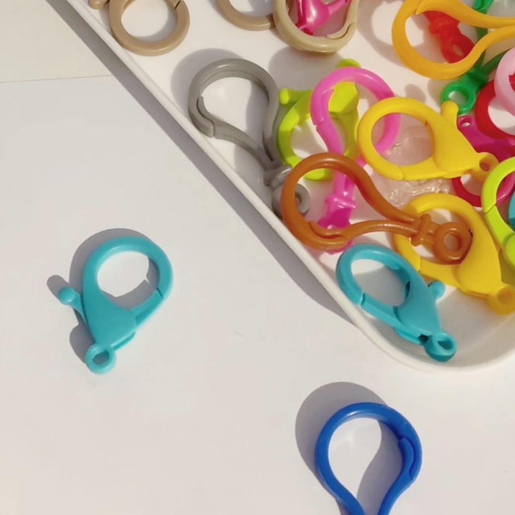 10 шт. пластиковый брелок для ключей красочные крючки клипсы карабин ручной работы аксессуары для изготовления ювелирных изделий