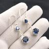 London Blue Topaz Gemstone 925 Stamped Silver Jewelry Zircon Hook Earrings 1.84" CZE-9-10