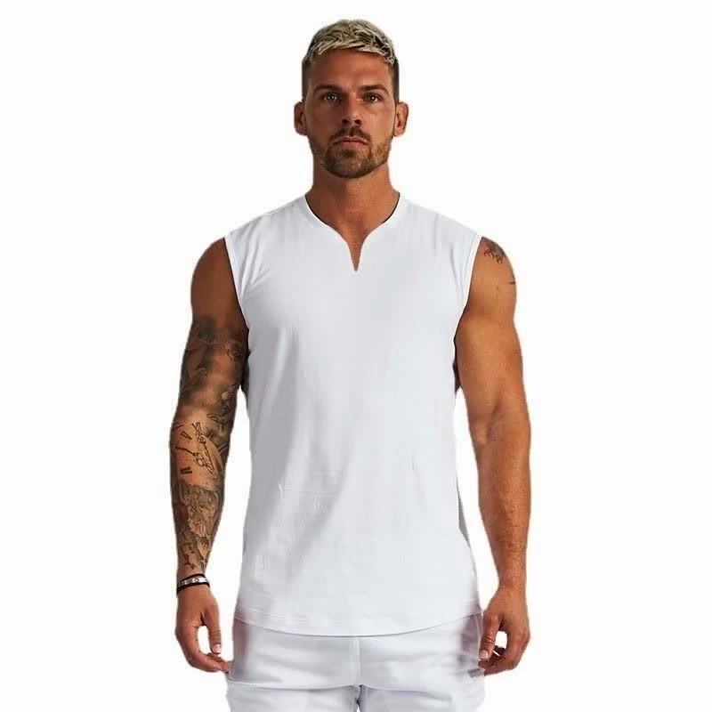 Bodybuilding Fashion V-neck Tank Top Men Gyms Jogging-clothing Stringer Fitness Gyms Shirt Muscleguys Workout Vest