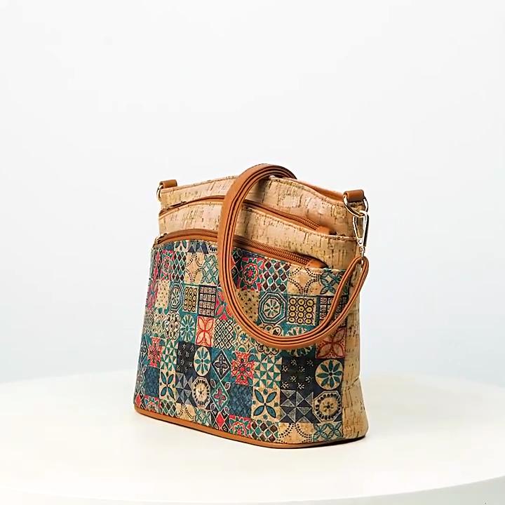 Винтажная сумка через плечо с цветочным принтом, женская сумка через плечо с узором коры дерева, сумка на плечо в этническом стиле