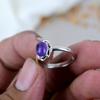Кольцо из стерлингового серебра 925 пробы с аметистом овальной формы, фиолетовым драгоценным камнем для женщин