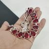 Удивительное ожерелье из серебра 925 пробы с драгоценными камнями красного граната, ожерелье из серебра красного граната для жены, ожерелье унисекс, подарок на вечеринку