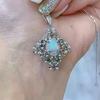 Sace Gems Сертифицированное ожерелье из стерлингового серебра 925 пробы с натуральным опалом 6*8 мм для женщин, помолвки, коктейльной вечеринки, ювелирные украшения