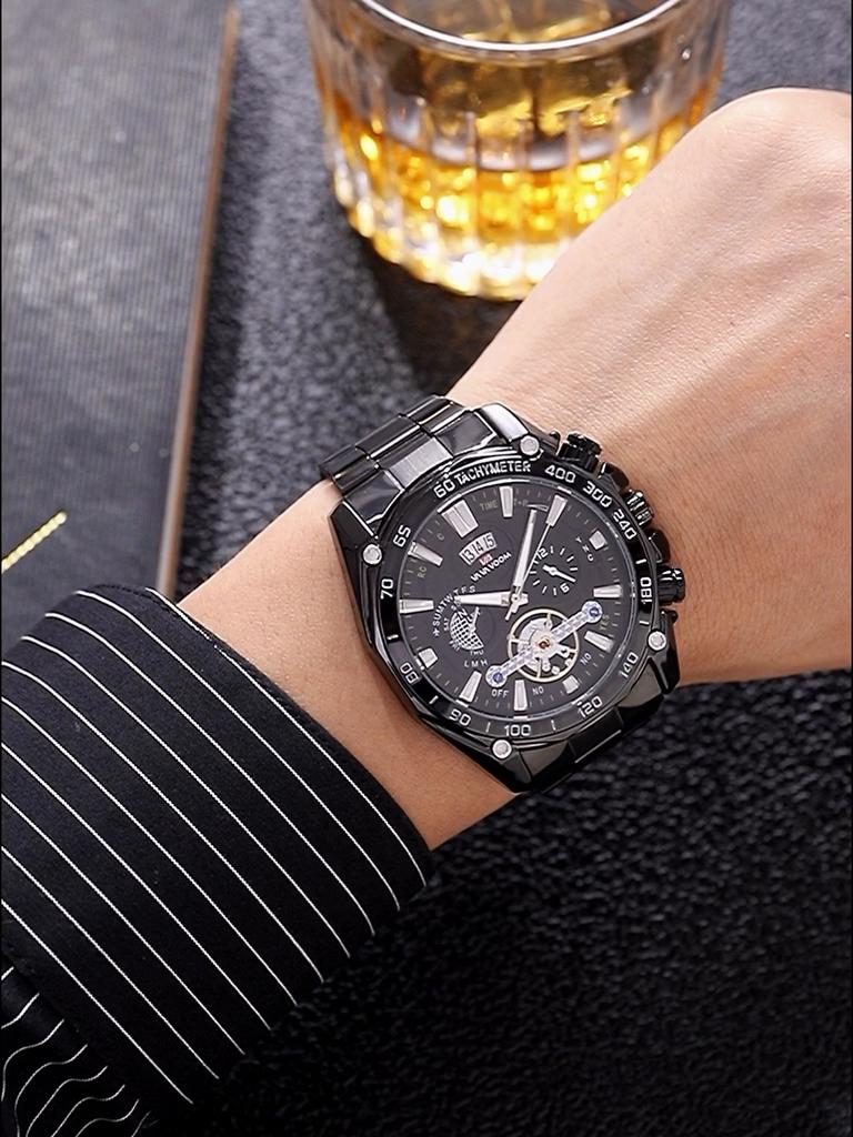 VA VA VOOM Brand Classic Mens Retro Watches Automatic Mechanical Watch Tourbillon Clock Genuine Leather Waterproof Military Wristwatch