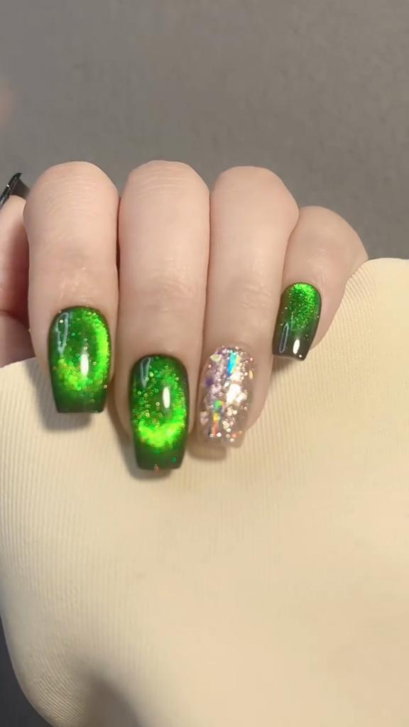12D Gemstone Cat Eye Glue Bright Meteor Cat Eye Glue Laser Nail Polish Glue Light Therapy Nail Polish