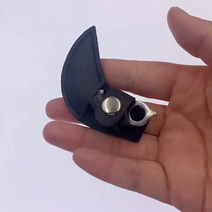 Swayboo, брелок с деревянной ручкой из нержавеющей стали, нож-когти, крошечный мини-портативный нож EDC с фиксированным лезвием, нож для рукоделия, подарок с кожаным чехлом